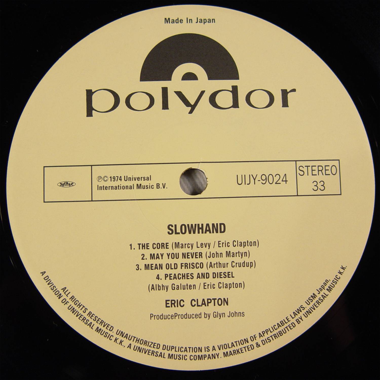 Eric Clapton Slowhand [lp la el b jpn]